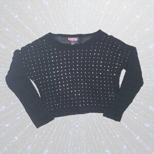 Black Sheer Self Esteem Crop Top Juniors size 14/16 y2k